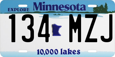 MN license plate 134MZJ