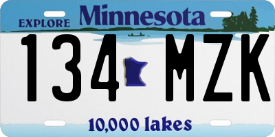 MN license plate 134MZK