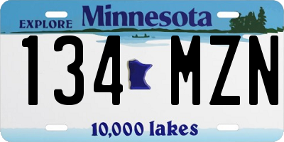 MN license plate 134MZN