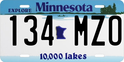 MN license plate 134MZO