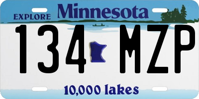 MN license plate 134MZP