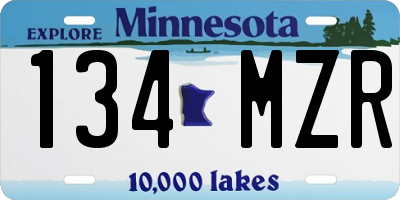 MN license plate 134MZR