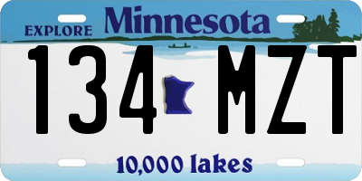 MN license plate 134MZT