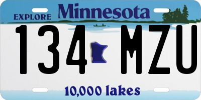 MN license plate 134MZU