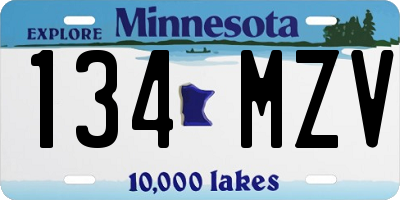 MN license plate 134MZV