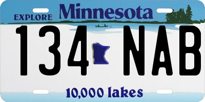 MN license plate 134NAB