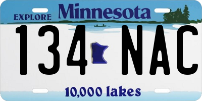MN license plate 134NAC