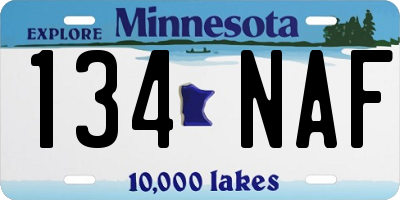 MN license plate 134NAF