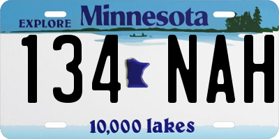 MN license plate 134NAH