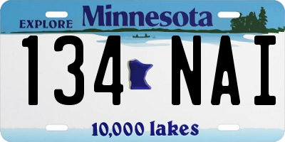 MN license plate 134NAI