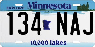 MN license plate 134NAJ