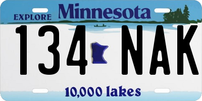 MN license plate 134NAK