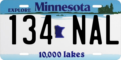 MN license plate 134NAL