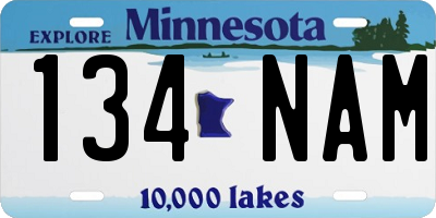 MN license plate 134NAM