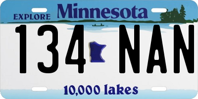 MN license plate 134NAN