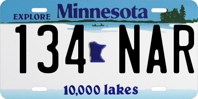 MN license plate 134NAR
