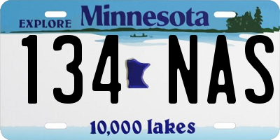 MN license plate 134NAS