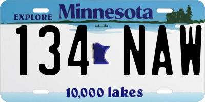 MN license plate 134NAW