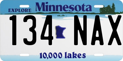 MN license plate 134NAX
