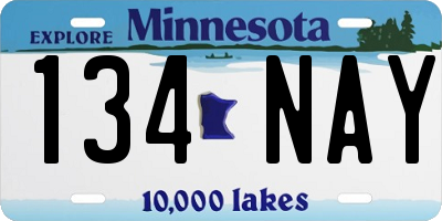 MN license plate 134NAY