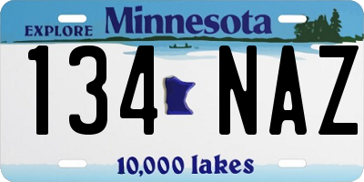 MN license plate 134NAZ