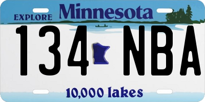 MN license plate 134NBA