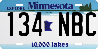 MN license plate 134NBC