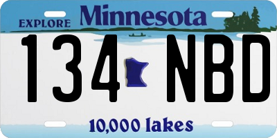 MN license plate 134NBD