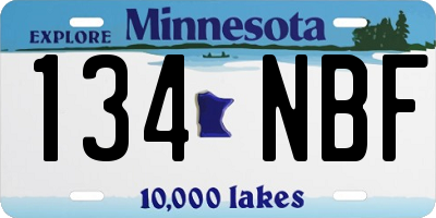 MN license plate 134NBF