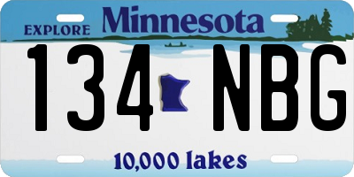 MN license plate 134NBG