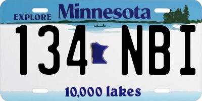 MN license plate 134NBI