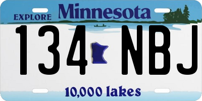 MN license plate 134NBJ