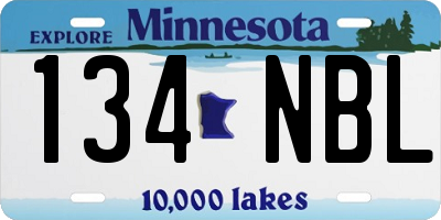 MN license plate 134NBL