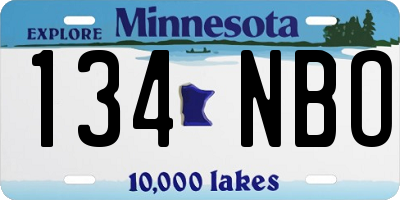 MN license plate 134NBO
