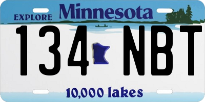 MN license plate 134NBT
