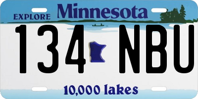 MN license plate 134NBU