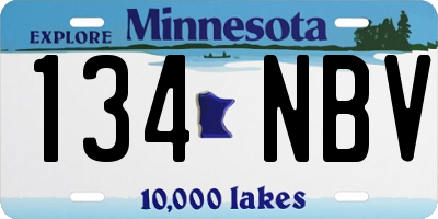MN license plate 134NBV