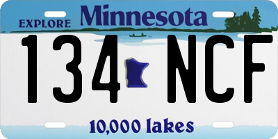MN license plate 134NCF