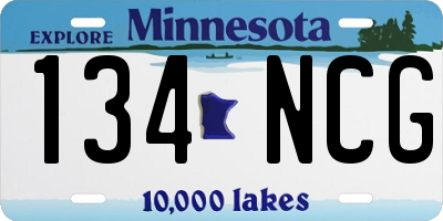 MN license plate 134NCG