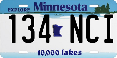 MN license plate 134NCI