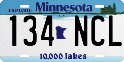 MN license plate 134NCL