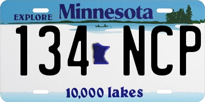 MN license plate 134NCP