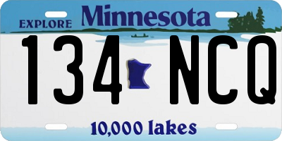 MN license plate 134NCQ