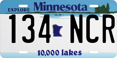 MN license plate 134NCR