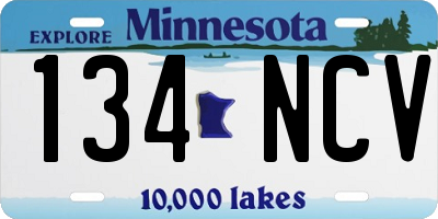 MN license plate 134NCV
