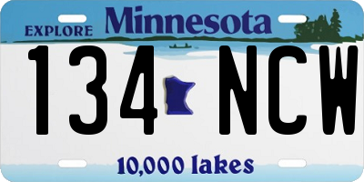 MN license plate 134NCW