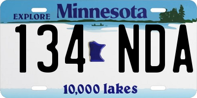 MN license plate 134NDA