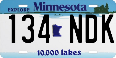 MN license plate 134NDK