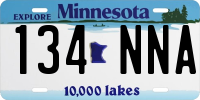 MN license plate 134NNA