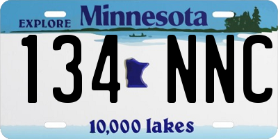 MN license plate 134NNC